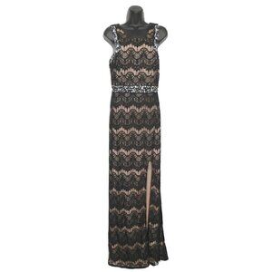 CITY TRIANGLE black & beige sleeveless long knit dress junior's size 9